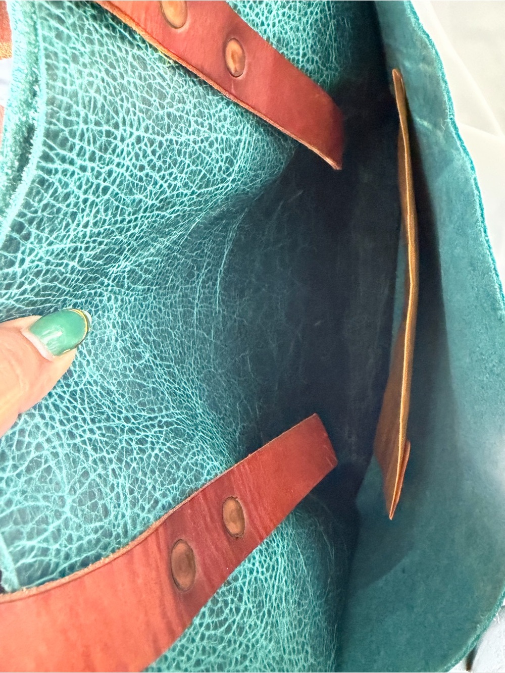 KMM and Co Carryall Tote in petrol blue bison - Picture 13 of 16